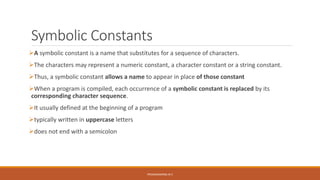 3Arrays, Declarations, Expressions, Statements, Symbolic constant.pptx ...