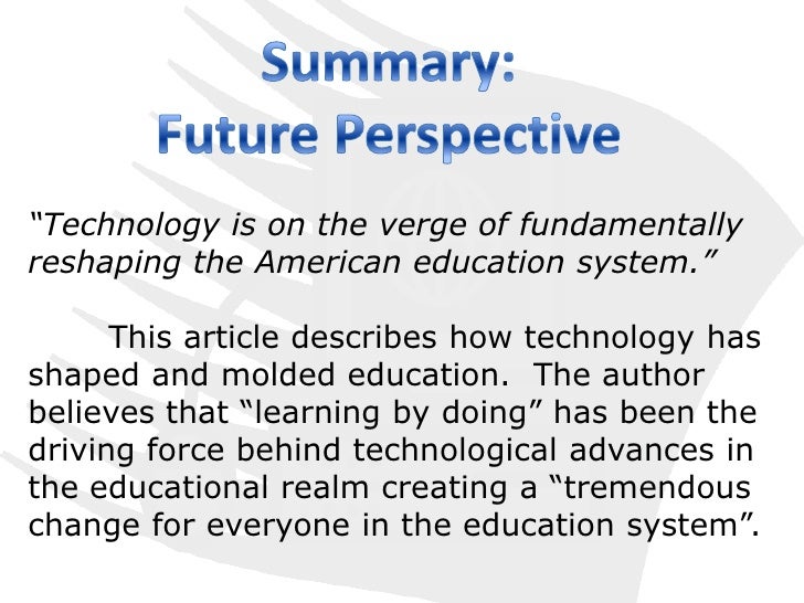 newspaper article on technology in education