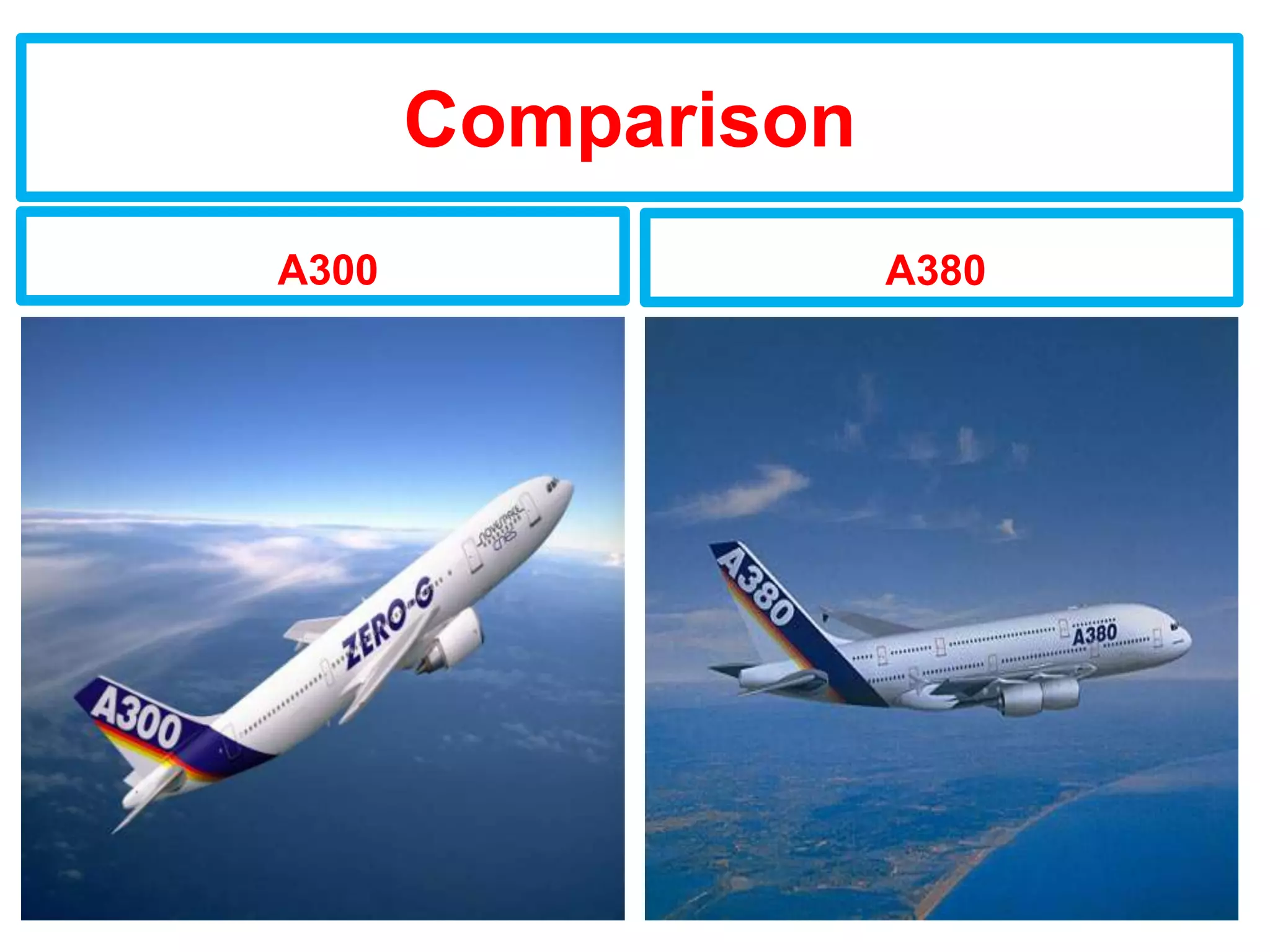 Comparison
A300                A380
 