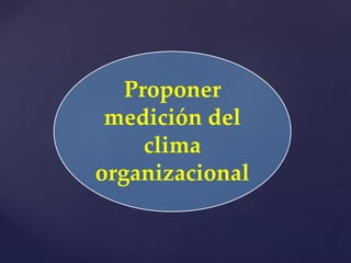 Proponer
medición del
clima
organizacional
 