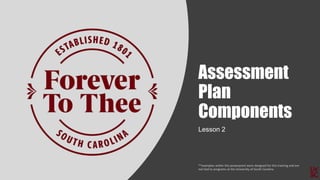 Assessment
Plan
Components
Lesson 2
 
