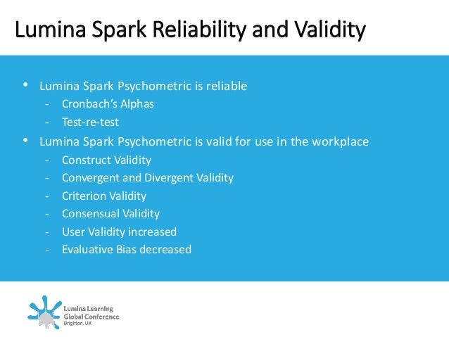 Free test lumina personality spark H2 and