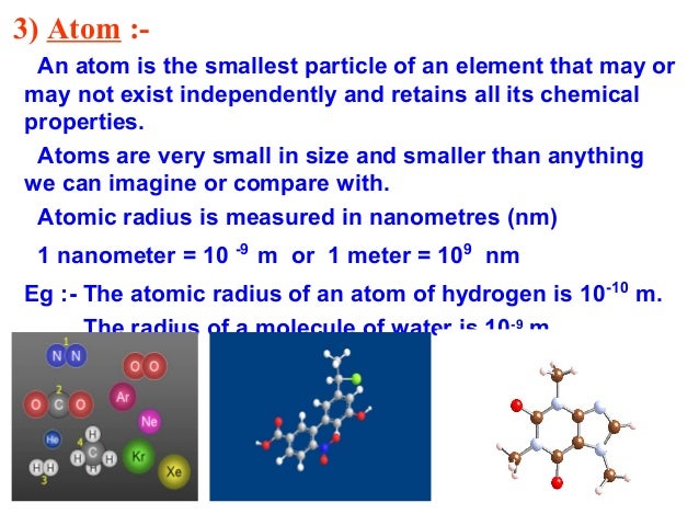 molecule vs atom