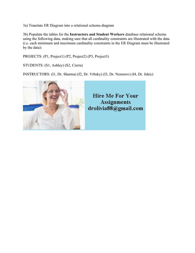3a) Translate ER Diagram into a relational schema diagram 3b) Popula.pdf