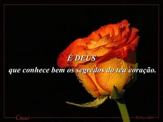 É DEUS que conhece bem os segredos do teu coração. 