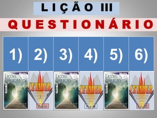 Q U E S T I O N Á R I O
65
1) 2) 3) 4) 5) 6)
C C C E C C
 