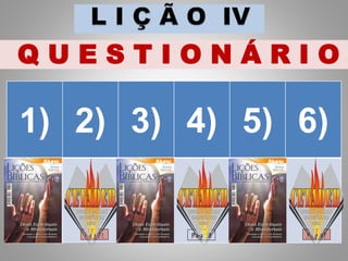 Q U E S T I O N Á R I O
66
1) 2) 3) 4) 5) 6)
C C C E C C
 