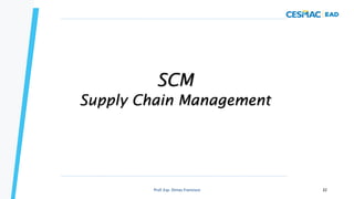 Supply Chain Management
SCM
Prof. Esp. Dimas Francisco 32
 