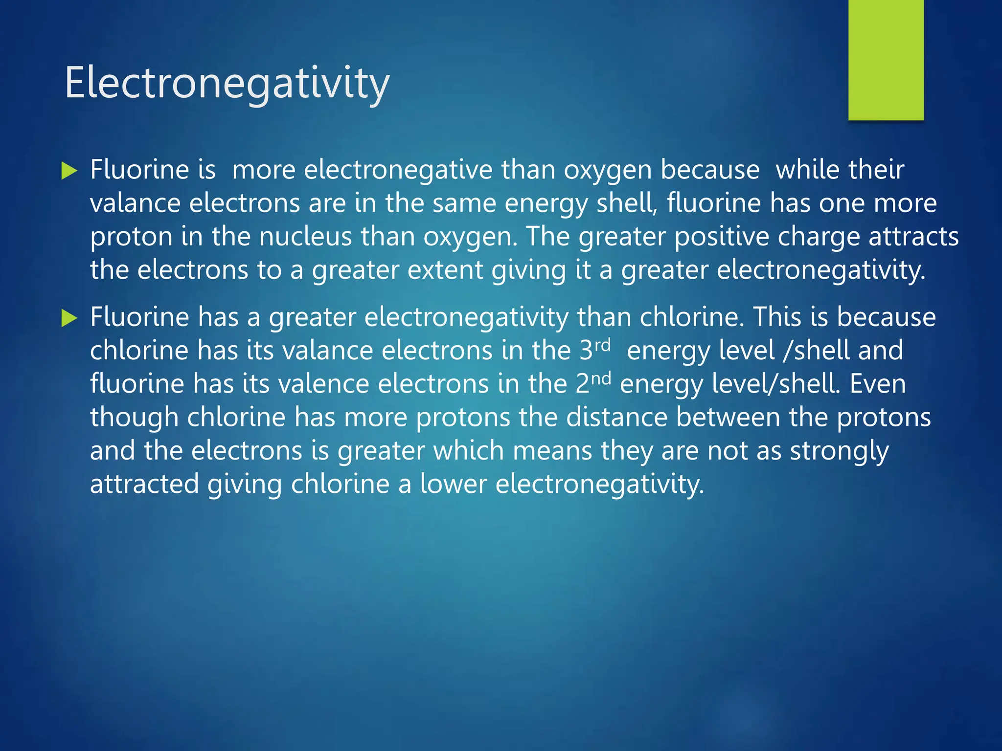 Fluorine Is More Electronegative Than Oxygen Because