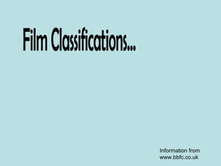 Film Classifications... Information from www.bbfc.co.uk 
