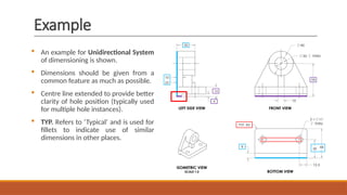Dimensioning Engineering Example Comprehensive Guide to Dimensioning in CAD Drawings for Engineering | PPTX