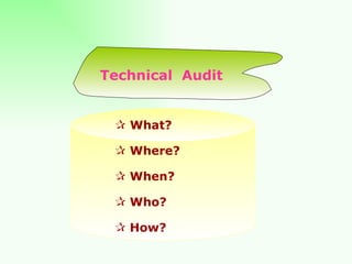Technical  Audit What? Where? When? Who? How? 
