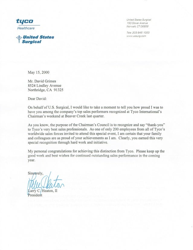 Letters Of Recognition