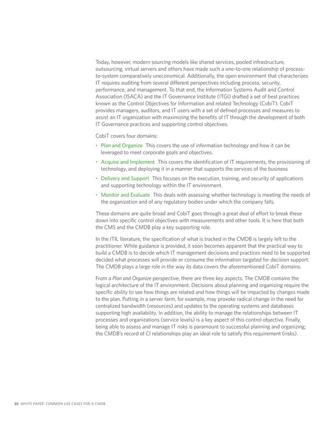Why cmdb 7 fundamental use cases