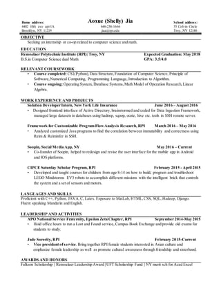 Resume Fall 2016 | PDF image.