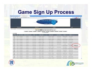 Game Sign Up Process
 