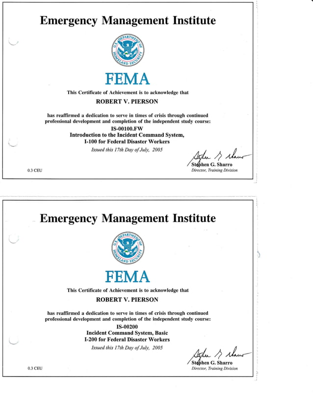2005 ICS NIMS 100-200 | PDF