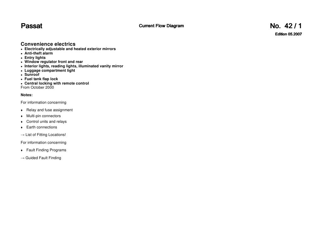 Passat B5 3b6 Convenience Wiring Diagram