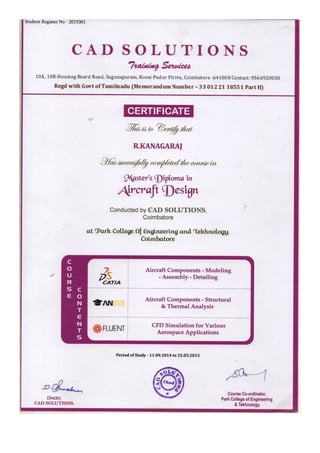 Computed Aided Designing Certificate