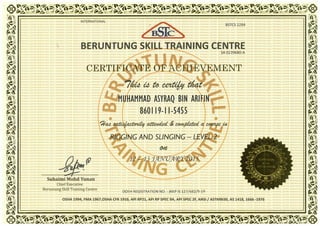 Certificate Rigging & Slinging LII