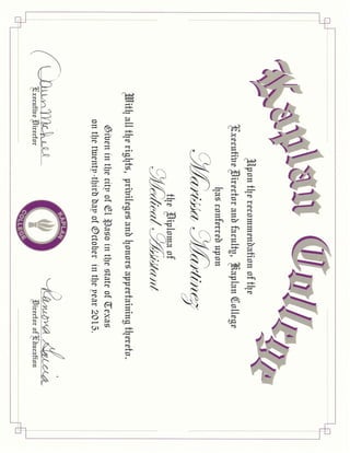 Kaplan College MA Certificate