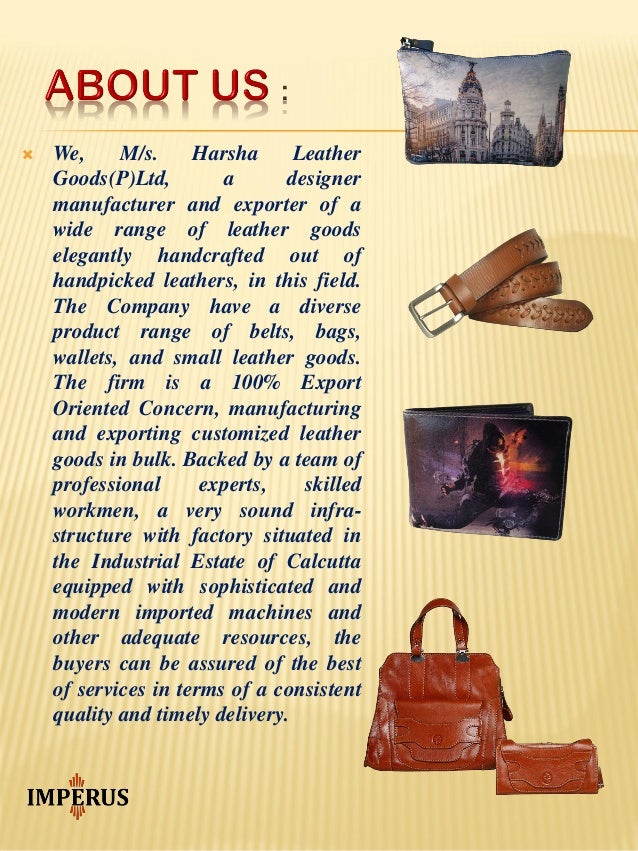 COMPANY PROFILE - HARSHA LEATHERGOODS 