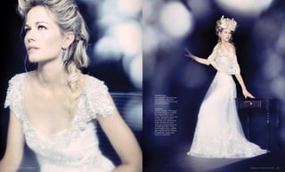 mnbride.com l MINNESOTA BRIDE 119MINNESOTA BRIDE l mnbride.com118
OPPOSITE PAGE
Anna Campbell “Miranda” gown
($3,238) from a&bé bridal
shop. Amali aquamarine earrings
($2,420) from Max’s.
THIS PAGE
Monique Lhuillier “Hemingway”
gown and shrug (price available
upon request), from l’atelier
couture. Suzy Landa aquamarine
earrings ($3,080) geometric
bangle ($6,470), gold diamond
bangle ($5,940) and Annie
Fensterstock diamond band ring
($7,690) from Max’s. Custom-
made headpiece (price available
upon request) by Claire Neviaser
of studiobstyle. Antique table
courtesy of studiobstyle.
 