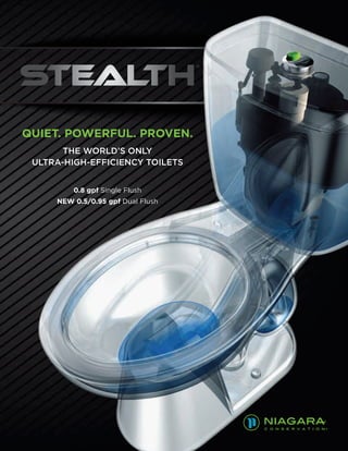 0.8 gpf Single Flush
NEW 0.5/0.95 gpf Dual Flush
QUIET. POWERFUL. PROVEN.
THE WORLD’S ONLY
ULTRA-HIGH-EFFICIENCY TOILETS
 