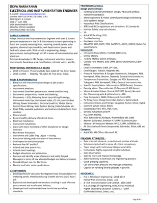 CV_Electrical and Instrumentation Engineer | PDF
