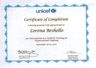 UNICEF Certification