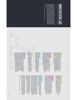 WME13⁄⁄27WME13⁄⁄28
MAKERBOTTheMakerBotReplicator™2Desktop3-DPrinter,MakerBot’s
fourth-generationmachine,setsanewstandardforthe
companyinresolution,buildvolume,speed,easeofuse,and
affordability.MakerBothasbeenfeaturedinTheNewYork
Times,TheWallStreetJournal,TheEconomist,Wired,The
ColbertReport,FastCompany,Engadget,RollingStone,New
YorkMagazine,CNN,FinancialTimes,NPR,VogueItaliaand
manyothers.Therearemorethan15,000MakerBotDesktop
3-DPrintersinusebyengineers,designers,researchers,and
peoplewhojustliketomakethings.
PUZZLEBOXThePuzzleboxOrbitisabrain-controlledhelicopteroperated
usinganEEGheadsetpluseitheramobiledeviceorthe
dedicatedPuzzleboxPyramidremote.UserscanﬂytheOrbit
throughfocusedconcentrationorbymaintainingastateof
mentalrelaxation.WhatmakesthePuzzleboxOrbittruly
uniquehoweveristheopenreleaseofallsourcecode,hardware
schematics,3-Dmodels,andstep-by-stepbuildinginstructions
whicharepublishedfreelyonline.Puzzleboxseekstoaidthe
pursuitofscienceandeducationbyinvitingitsuserstohack
theirproductsandmakethemtheirown.
PUNCHBOBGivePunchBobyourbestshot,andgetoneinreturn.Whenyou
takeaswingatourstylishdummywecapturetheinstantof
impact,revealingthebeautyhiddeninmomentstoobrieftosee.
Professionalequipment,customelectronicsandsoftware,and
world-classlightingcollaboratetoshowyourinnerhero.
SOCKETInresponsetotheneedforalowcostheadmounteddisplay,
theUSCInstituteforCreativeTechnologiesMixedRealityR&D
LabcreatedthetheSocketHMDprototype.TheSocketisa
singlepanel,high-res,light-weight,low-costHMDwitha90
degreeﬁeldofview.Atpresentthereisnotrackingenabledfor
theuser.
VIRTUALIRAQICT’svirtualrealityexposuretherapyisaimedatprovidingrelief
frompost-traumaticstress.Currentlyfoundatover60sites,
includingVAhospitals,militarybasesanduniversitycenters,
ICT’sVirtualIraq/Afghanistanexposuretherapyapproach
hasbeenshowntoproduceameaningfulreductioninPTSD
symptoms.Additionalrandomizedcontrolledstudiesare
ongoing.Exposuretherapy,inwhichapatient–guidedbya
trainedtherapist–confrontstheirtraumamemoriesthrough
aretellingoftheexperience,isnowendorsedasan“evidence-
based”treatmentforPTSD.Thetherapyrequireswell-trained
clinicalcareprovidersthatunderstandtheuniquechallenges
thattheymayfacewithservicemembersandveteranssuffering
fromthewoundsofwar.
FOV2GO&INVERSETheMixedRealityLabfromUSCInstituteforCreative
Technologiesispresentingasoftwareandhardwareplatform
thatenablesthecreationof3-D,immersivevirtualand
augmentedrealityexperiencesusingsmartphonesandtablets.
Theselow-cost,lightweightsystemscanbeusedtocreate
portablevirtualrealityapplicationsfortraining,education,
healthandﬁtness,entertainment,andmore.
ARDUCOPTERArduCopterisaneasy-to-set-upandeasy-to-ﬂyopen
sourceplatformformultirotorsandhelicopters.UnlikeRC-
onlymulticopters,ArduCopterisacompleteUAVsolution
offeringbothremotecontrolandautonomousﬂight,including
waypoints,missionplanningandtelemetrydisplayedona
powerfulgroundstation.AttheheartofitallistheArduPilot,
afull-featuredautopilotbasedontheArduinoopen-source
hardwareplatformcapableofﬂyingﬁxedwingaircraft,
helicoptersandmultirotors.Formoreinformationpleasevisit
www.3drobotics.comandwww.diydrones.com.
TESLAMODELSIntroducingtheaward-winningTeslaModelS,acarsoadvanced
itsetsthenewbenchmarkforinnovationandexcellence.The
world’sﬁrstpremiumelectricsedancombinesgroundbreaking
technologywithtimelesselegance.
Meticulouslyengineeredtoelevateyourexpectationsofa
premiumsedan,ModelSprovidesthebestinefficiencywithout
sacriﬁcingdesignorperformance.Unhinderedbyaninternal
combustionengineortransmissiontunnel,ModelSoffers
seatingforsevenandclass-leadingcargospacewithasecond
trunkunderthehood.Thecabinisspaciousandfeaturesthe
gamechanging17”touchscreen.Itstechnologybreaksbarriers
inuser-interfaceexperienceforautomotivedesign,creatingthe
mostintuitiveandinnovativedrivingexperienceever.
Sittingbeneaththeﬂoorboard,therevolutionaryTesla
powertraincreatesaremarkablylowcenterofgravityand
deliversathrillingdrivingexperience.Pairedwithanaluminum
bodyengineeredforsuperiorhandling,ModelSoffers
responsivenessandagilityexpectedfromtheworld’sbest
sportscars.
Withclassleadingaerodynamics,ModelScantravelupto
265-miles*—thelongestrangeofanyproductionelectricvehicle
intheworld.Tesla’selectricmotorproducesanimpressive443
pound-feetofinstanttorque,propellingModelSfrom0to60
inaslittleas4.4seconds.Here’stoacceleratingintothefuture,
faster.
*85kWhbatterypackisEPA-certiﬁedfor265miles
CostaDelSolBallroomFoyer
INNOVATIONLAB
Wehaveaddedaninnovationlabtotheretreatthisyear.
Thisoffersauniqueopportunitytomeettechnologyof
thefuture.Hereyouwillﬁndprototypesthathavebeen
developedattheMITMediaLabandtheUSCCenterfor
Innovation.Amongthetechnologies,wehaveassembled
aMakerbot3-Dprinter;gogglesthatcreateaugmented
reality-takingyoutothesurfaceofMars;interactive
gamesintendedtocustomizephysicalengagement;
thought-controlleddevicesthatﬂy;plusanumberof
surprises.
TheInnovationlabwillrunfrom8AM–7PMdaily.
 