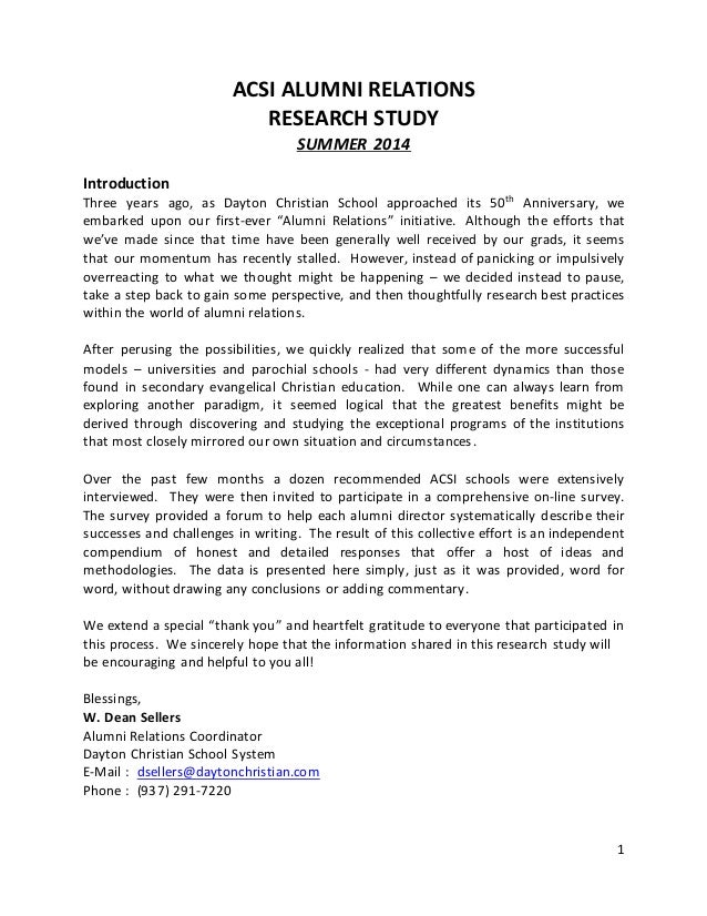 ACSI Alumni Research - Complete Report 9-2-14 ACSI Alumni Research - Complete Report 9-2-14
