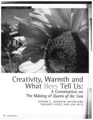Creativity_Warmth_What_Bees_Tell_Us_Queen_of_the_Sun_Lilipoh_2000