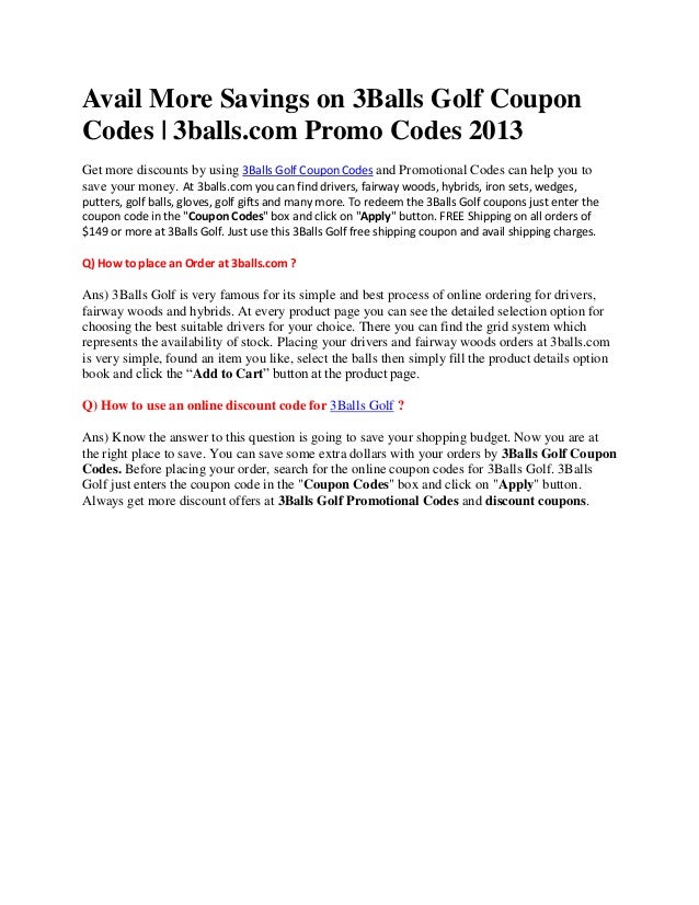 3 balls golf coupon codes