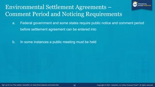 Environmental Settlement Agreements –
Trustee Selection
a. Where settlement agreement calls for custodial trust to hold pr...