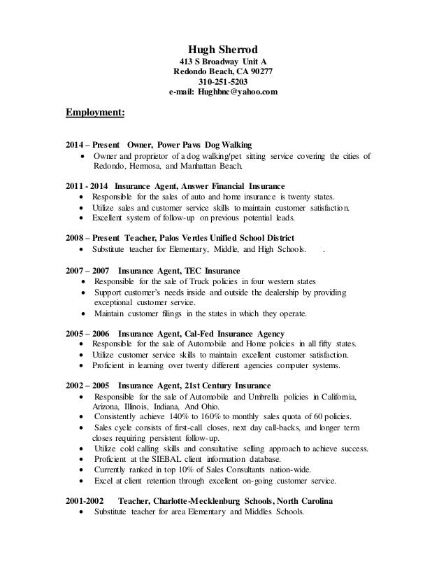 pet sitter resume
