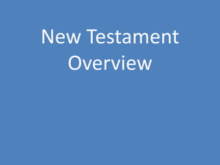 New Testament
Overview
 