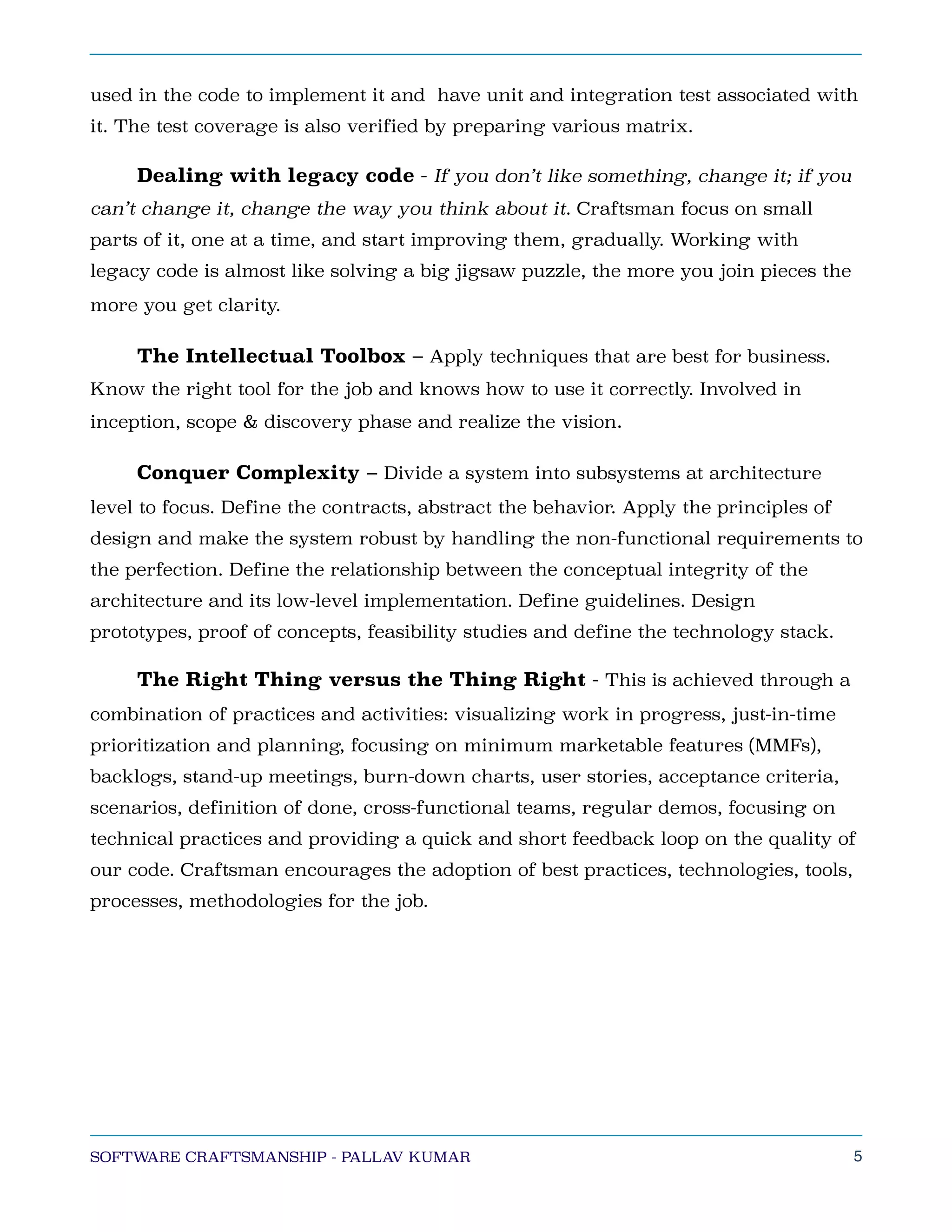 Software Craftsmanship | PDF