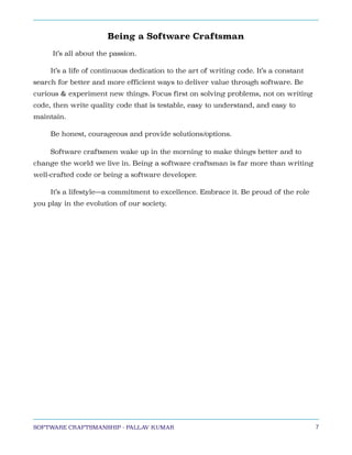 Software Craftsmanship | PDF