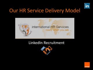 Our HR Service Delivery Model
LinkedIn Recruitment
 