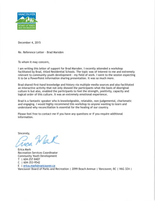 Van. Parks Board Ref. Letter | PDF