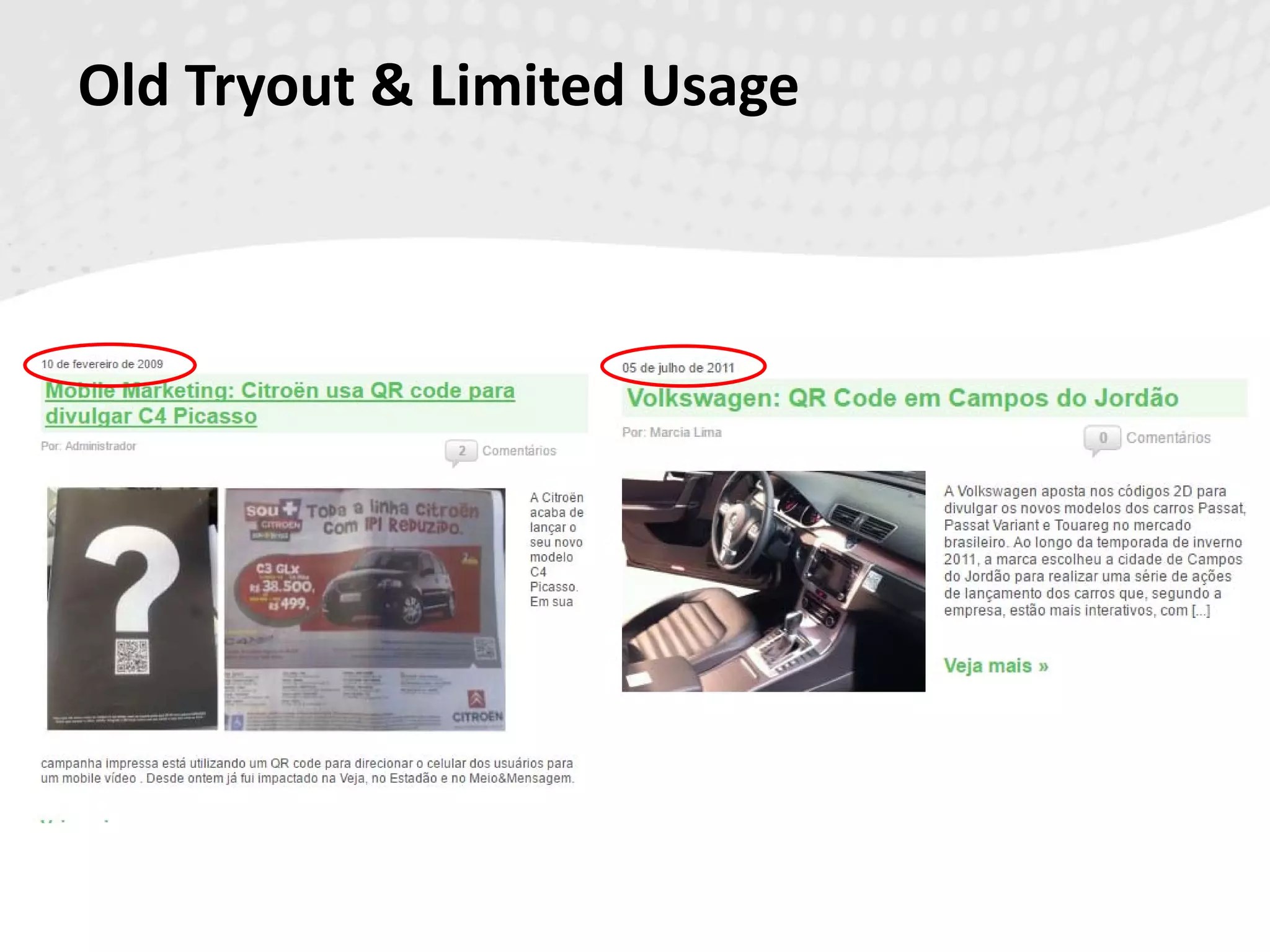 Old Tryout & Limited Usage
 
