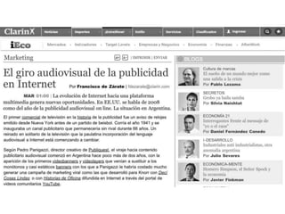 Clarín - Entrevista a Argentonia - El giro audiovisual de la publicidad en Internet - Leonardo Penotti