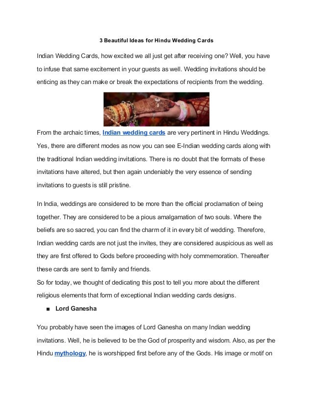 3 Beautiful Ideas For Hindu Wedding Cards