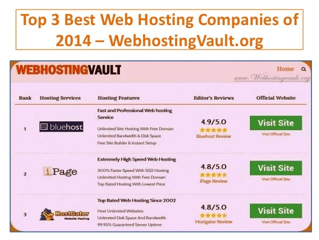 Find 3 Best Web Hosting Companies Of 2014 Webhosting Vault Org Images, Photos, Reviews