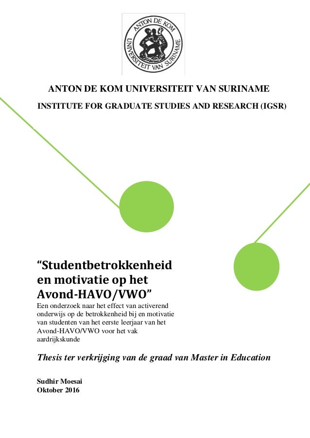 Master thesis kwantitatief onderzoek