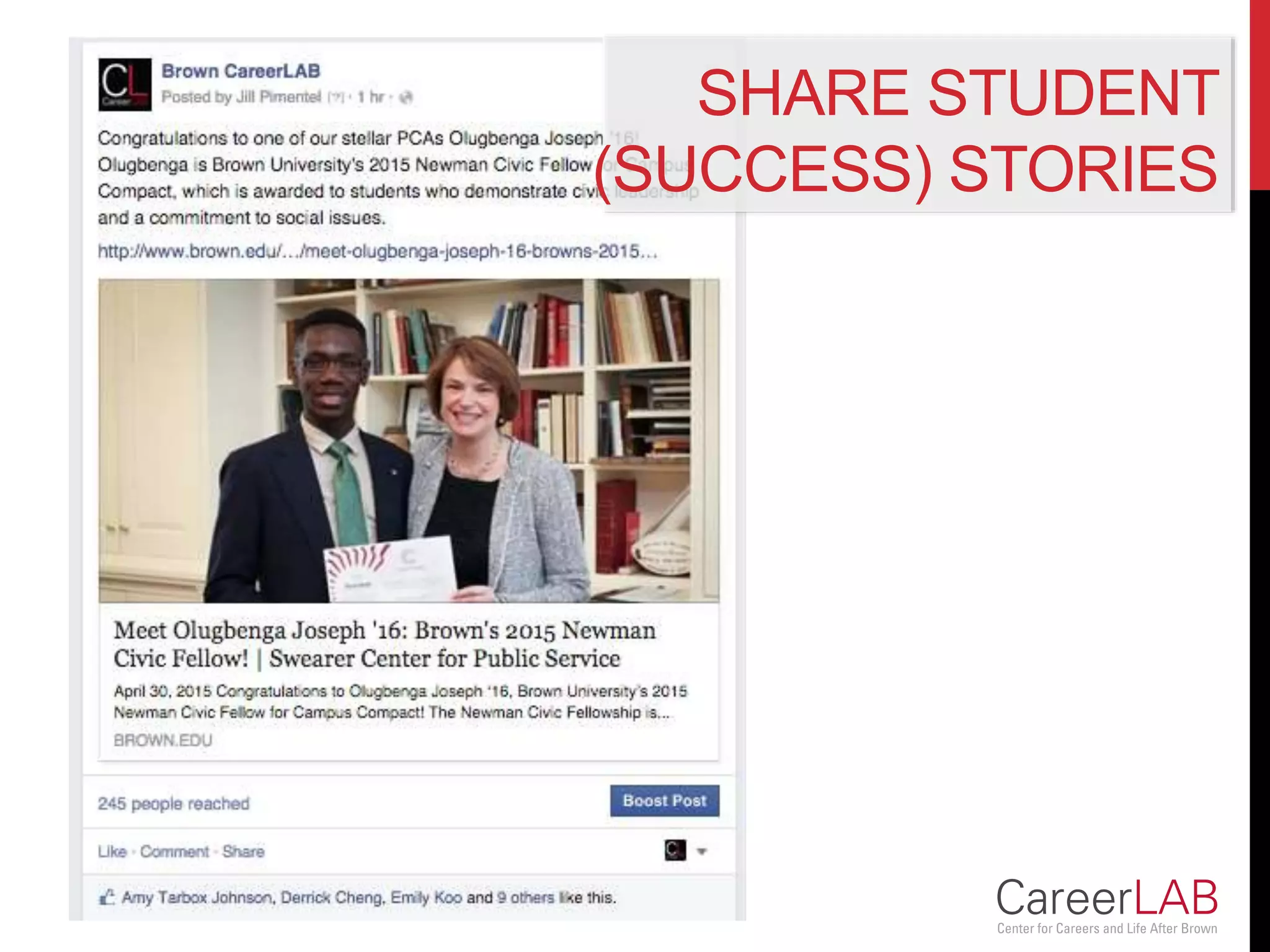 SHARE STUDENT
(SUCCESS) STORIES
 