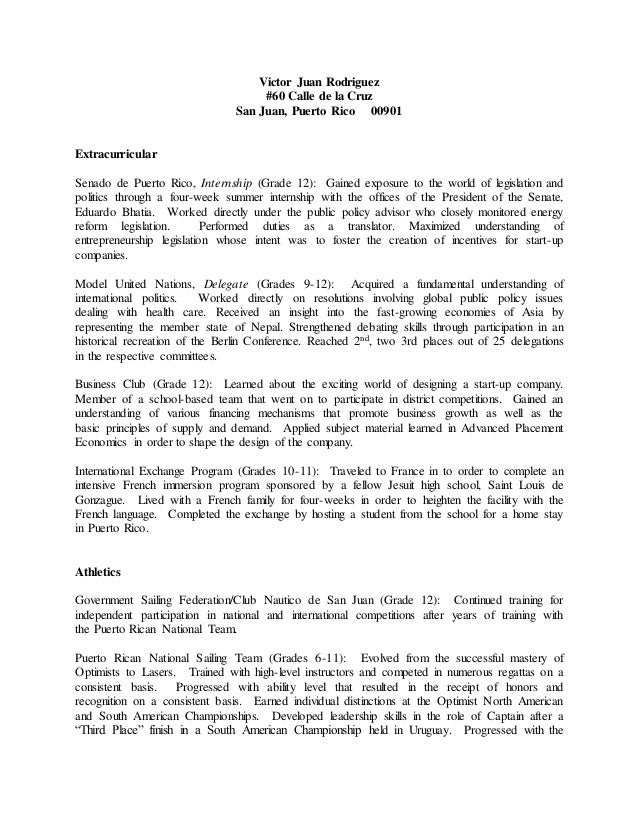 college resume edit