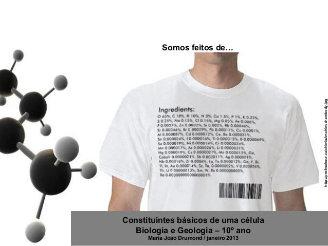 Somos feitos de…                                          http://profmokeur.ca/chimie/imchim/chembody.jpgConstituintes bás...