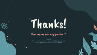 CREDITS:
This presentation template was created by Slidesgo, including
icons by Flaticon, infographics & images by Freepik
Thanks!
Does anyone have any questions?
 